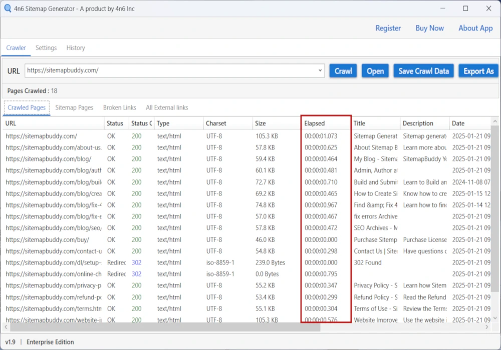 Analyze webpage load time